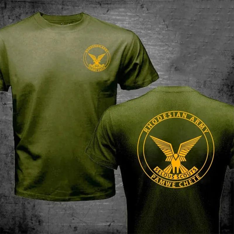 Rhodesian Zimbabwe Selous Scouts Pamwe Chete Logo Tshirt Unisex Unisex Tee Shirt Creative Novelty Summer Army Green T Shirt For Unisex