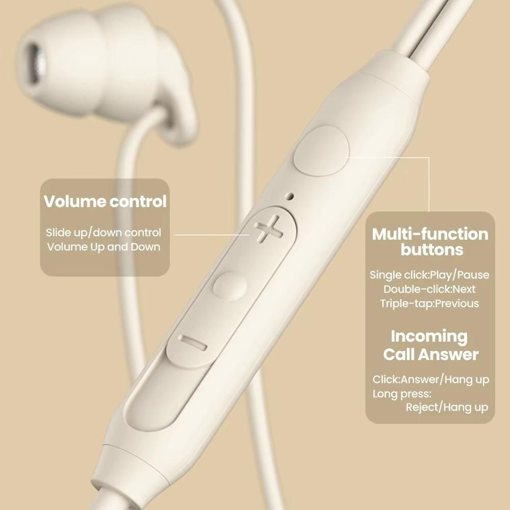 Soft Silicone Wired Headphones Noise Canceling in-Line Control Headset with Mic Type C Jack 3.5mm Earphones in-Ear Use