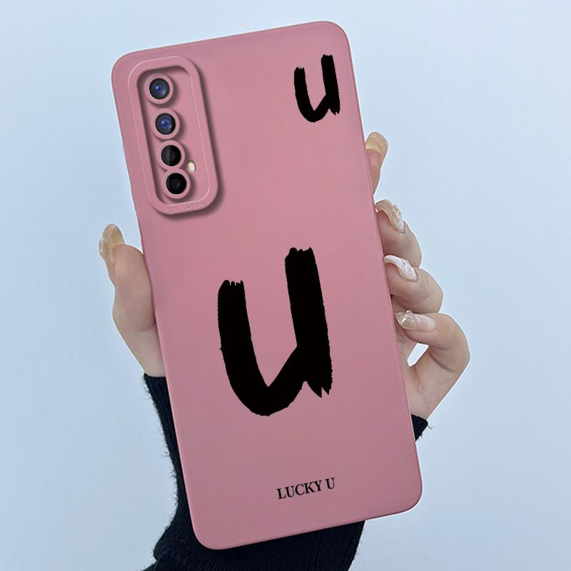 Для Realme 7 RMX2155 7 Pro RMX2170 Чехол Счастливой Начальной Буквой Мягкий Силиконовый Матовый Чехол для Телефона для Realme7 RMX2151 корпус