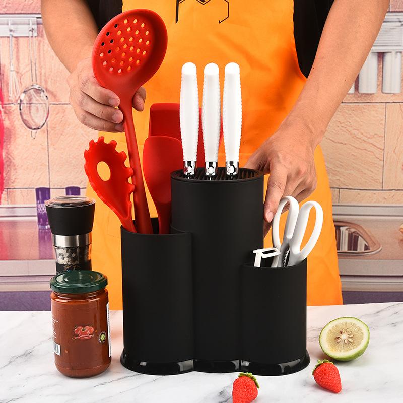 1шт подставка для кухонных принадлежностей держатель для кухонных ножей ресторанный блок для ножей PP сушилка для столовых приборов ящик для хранения многофункциональный