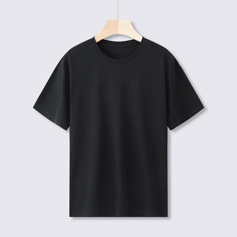 Мужская облегающая белая футболка Supima Cotton с короткими рукавами, круглым вырезом, легкая летняя модель