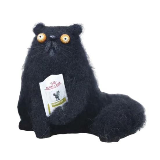 Шерстяной войлок Фамильяры Причудливые войлочные украшения ручной работы Капризные куклы кошки/опоссума Коллекционная фигурка животного для декора стола, полки, столешницы