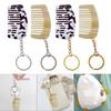 Comb Charm Keyring Acetate Miniature Milk White/Black White for Bag Backpack Purse Wallet Women Hair Care Accessory