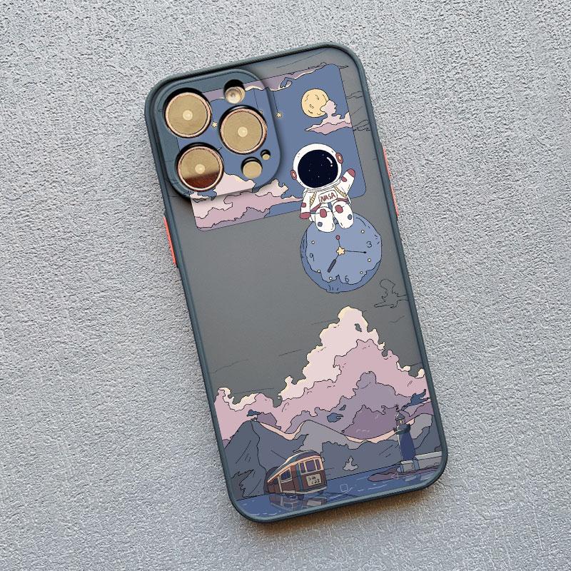 Чехол для телефона с мультяшным рисунком космонавта Для iPhone 14 13 15 Pro Max Plus 11 12 Mini Pro Max 7 8 Plus X XR XS Ударопрочный чехол для телефона