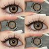 2Pcs Natural Green Colored Contacts Blue Lenses Korean Brown Eye Contacts Yearly Lens Makeup Gray Pupils Use for Eye