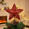 Christmas Seasonal Decor Glitter Star Tree Topper, Hollow Treetop Ornament, Three Dimensional Topper Sparkling Decoration for Holiday Home Party