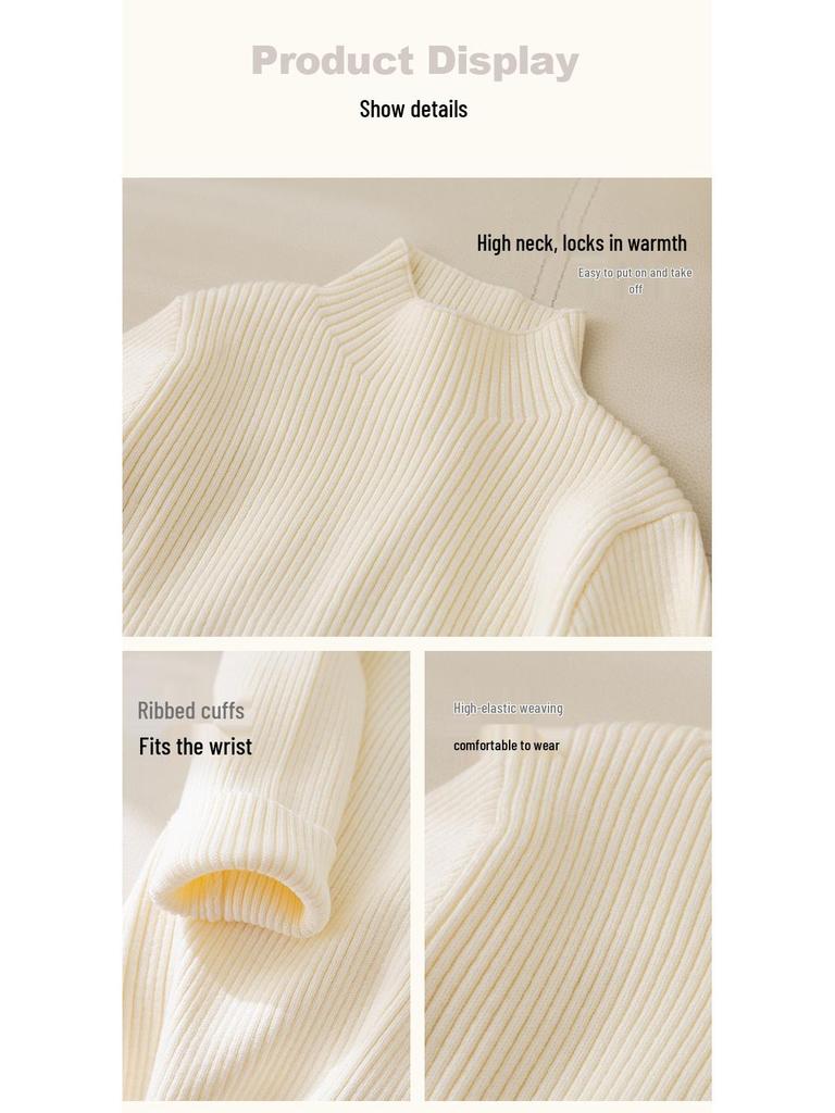 Вязаный свитер для девочек в корейском стиле, однотонный, простой круглый вырез, осенне-зимняя детская одежда