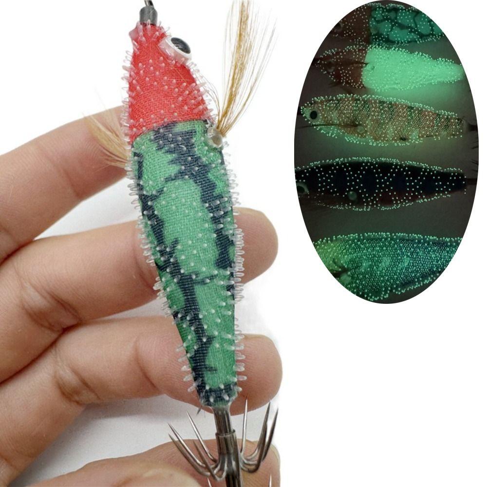 Luminous Wood Shrimp Lures Simulation Octopus Lure 2025 Squid Hook