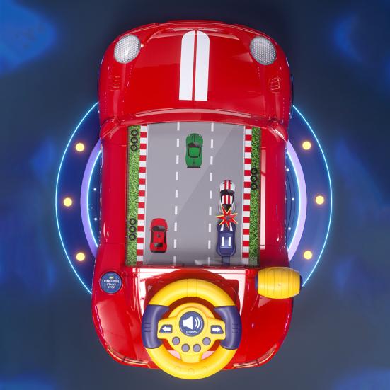 Детский симулятор вождения с легкой музыкой, регулируемая скорость, обучающая игрушка-руль для малышей, интерактивная ролевая гоночная настольная игра