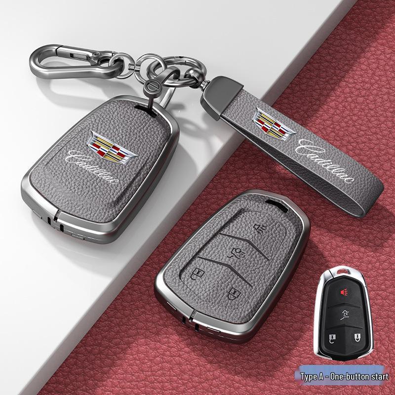 Кожаный чехол для ключа для Cadillac XT5/CT6/XT4/XTS и ATSL – Унисекс-дизайн с пряжкой