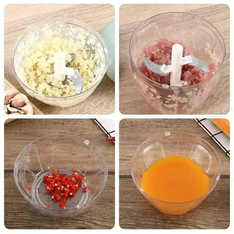 1 Pcs New Mini Manual Garlic Grinder Household Garlic Puree Grinder Meat Grinder Multifu Complementary Food Processor Blender
