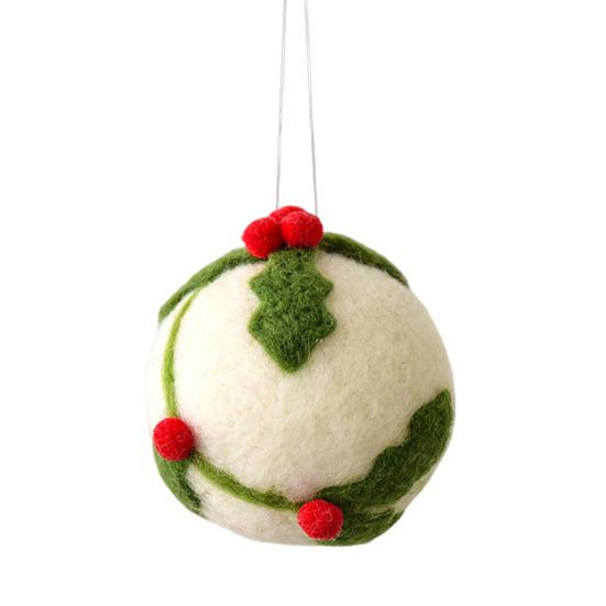 Шерстяной шар Рождественское украшение Ручная работа Войлочные шары Подвеска на рождественскую елку