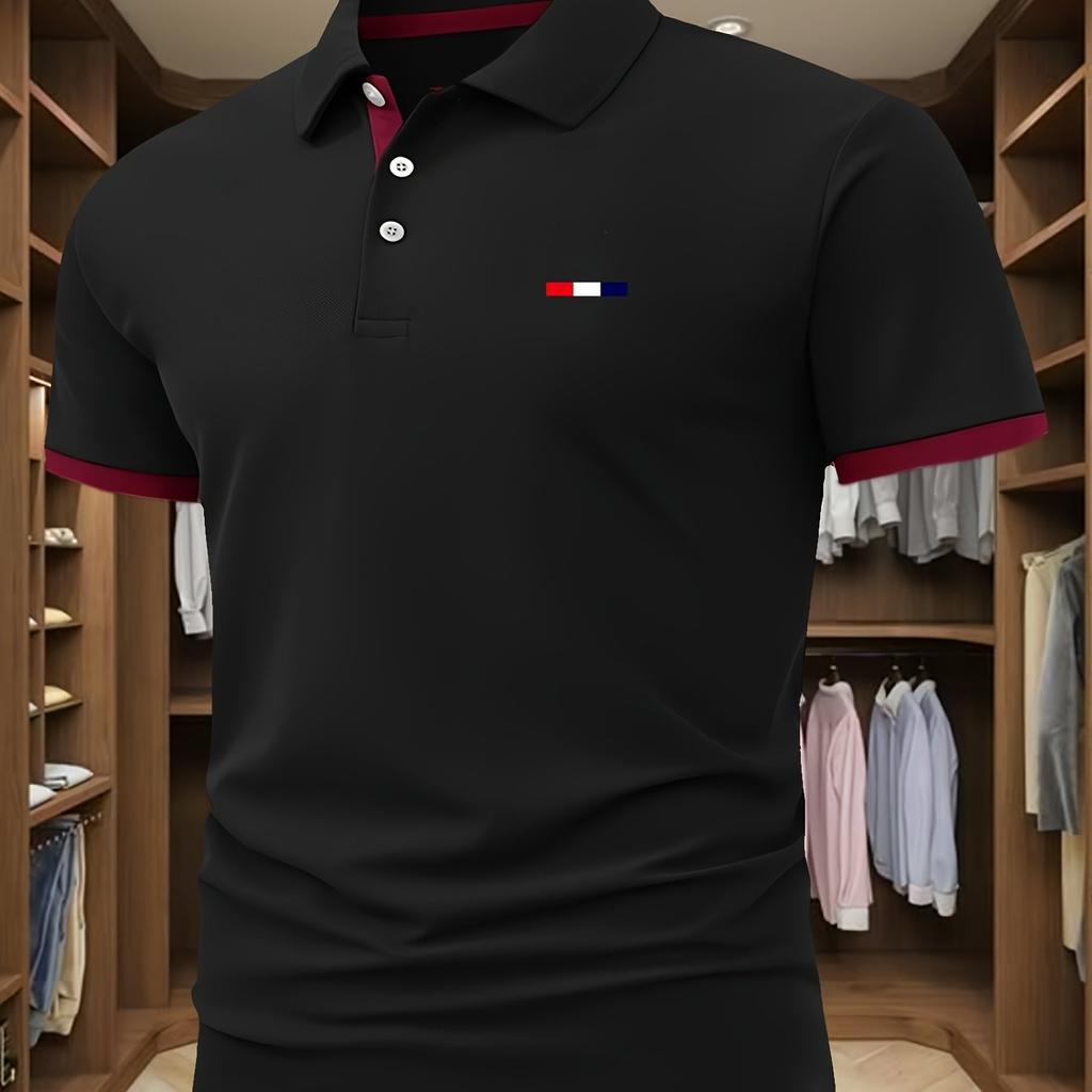 Men's Casual Lapel Polo Shirt Lightweight Wrinkle Resistant Short Sleeve Work Shirt for All Occasions