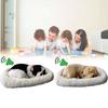 Plush Sleeping Realistic Breathing Cat Furry Dog With Mat Creative Decor Animals
