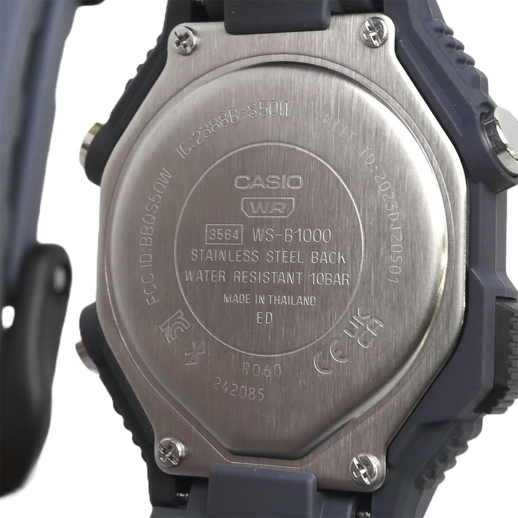 Casio WS-B1000-2AV Мужские цифровые часы с Mobile Link, Bluetooth, шагомером, темно-сине-серые, импортные