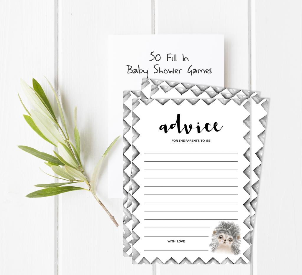 Inkdotpot Игровой набор Baby Shower из 50 игр BabyA AlphabetA ABCA Game Hedgehog Jungle Animals Party