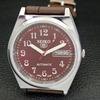 ВОССТАНОВЛЕННЫЕ ВИНТАЖНЫЕ МУЖСКИЕ ЧАСЫ SEIKO 5 AUTOMATIC JAPAN С КОРИЧНЕВЫМ ЦИФЕРБЛАТОМ a435129-2 R122-a435129