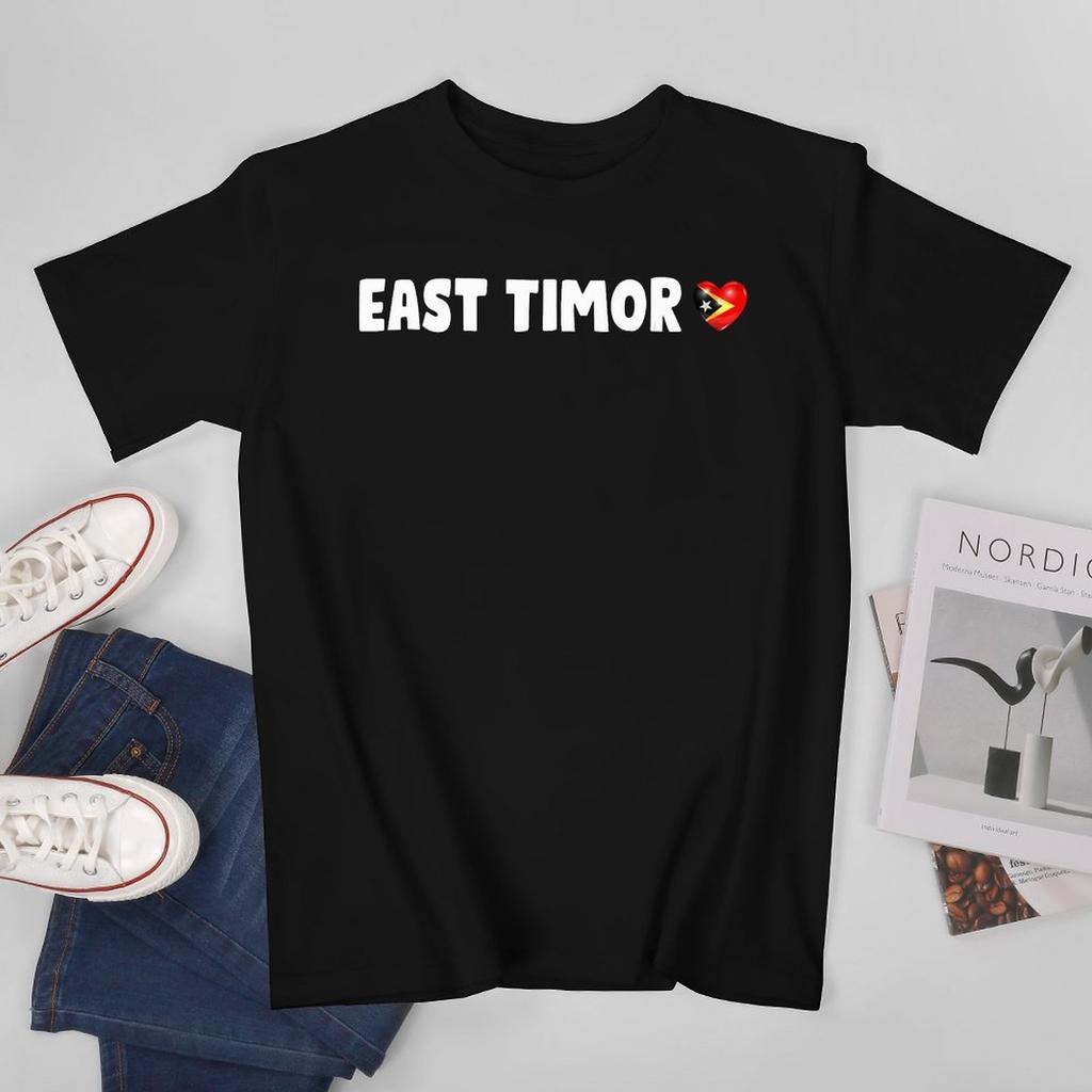More Design East Timor Flag Unisex Tshirt Tees Tshirt Oneck T Shirts Unisex Boys Clothing 100 Cotton