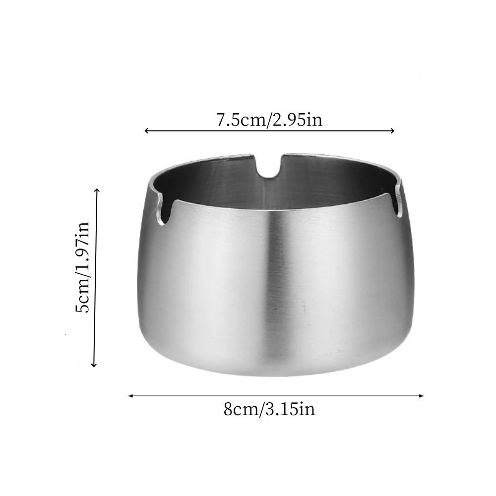 1pc Stainless steel ashtray, commercial hotel KTV, creative ashtray, windproof and anti fall metal thick ashtray