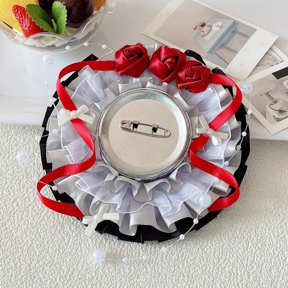 Lace Magnetic Anime Badge Holder Rose Ornate Ribbon Badge Flower Ita Bag Accessories