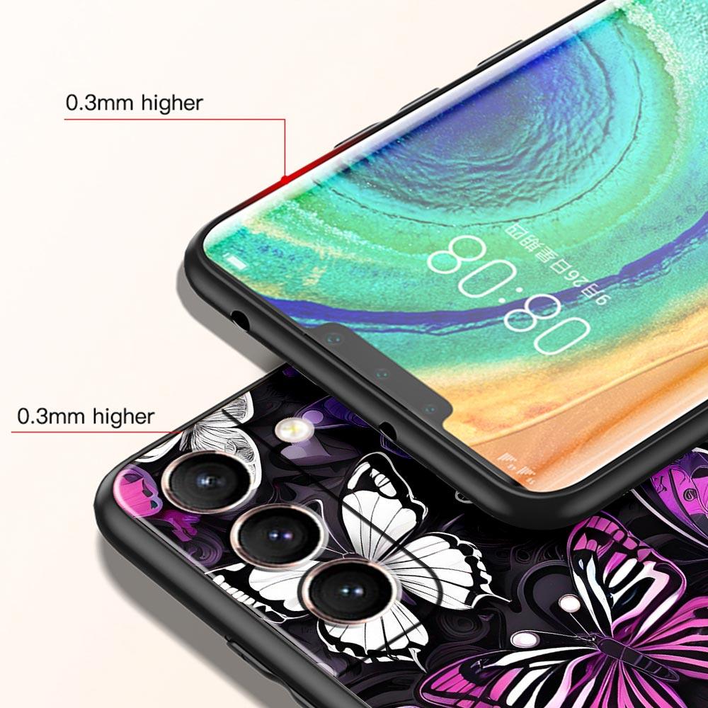 Модный Чехол для Телефона с Узором Бабочка и Цветок для Samsung Galaxy S26 S25 S24 S23 S22 S20 S21 FE Ultra S25 Edge Plus Мягкий ТПУ