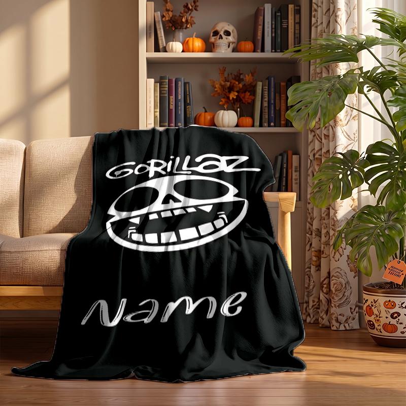Gorillaz Custom Flannel Blankets Soft Warm Cozy Throws for Home Decor Holiday Gifts