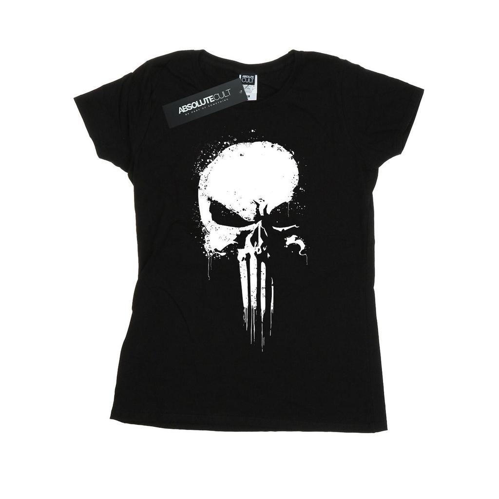 Marvel Womens/Ladies The Punisher Spray Skull Cotton T-Shirt