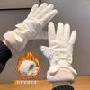 Теплые перчатки Зимние женские сенсорные милые сенсорные для езды на электромобиле холодостойкие с начесом утолщенные ветрозащитные хлопковые перчатки