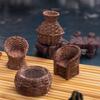 Bamboo Basket Chair Dustpan Dollhouse Simulation Decoration' Dollhouse Miniature Furniture Resin
