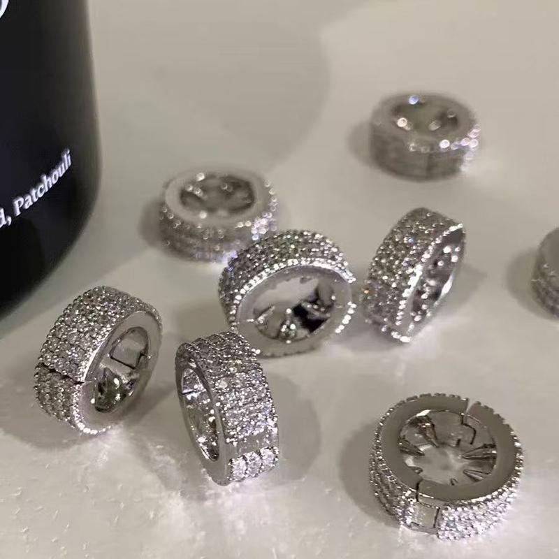 Круглая плетеная пряжка для волос с бриллиантами и серебряным блеском, персонализированная хип-хоп-сладкая крутая грязная плетеная заколка для волос