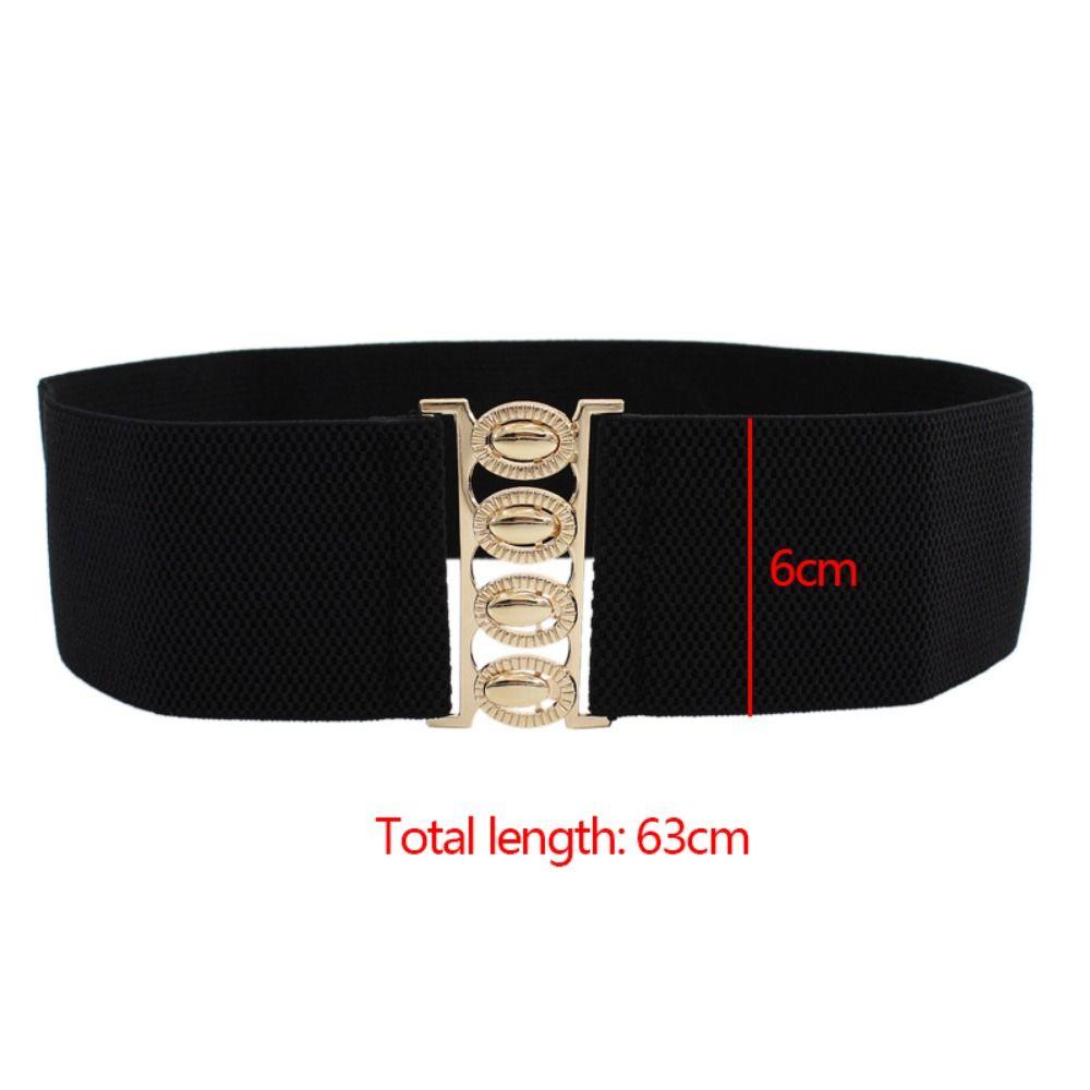 Metal Buckle Stretch Waistband Solid Color Waist Belts Exquisite Decoration Belt