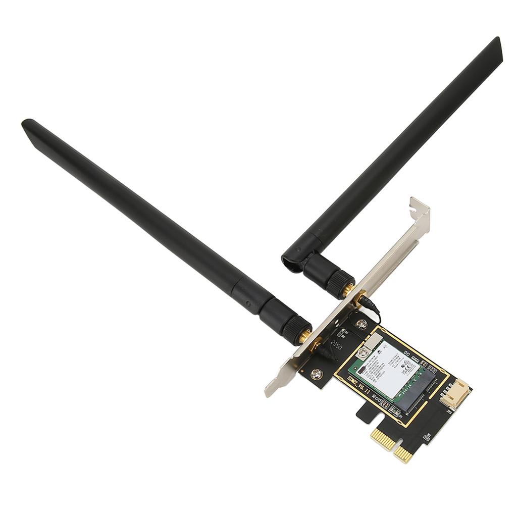 AX210NGW PCIE WiFi 6E Card with 2 Antenna 5374Mbps 2.4GHz 5GHz 6GHz Bluetooth 5.2 Support MU MIMO