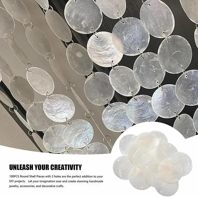 2026 round Capiz Shells Natural White with Holes for Wind Chimes Jewelry Making Home Decor Latest Models