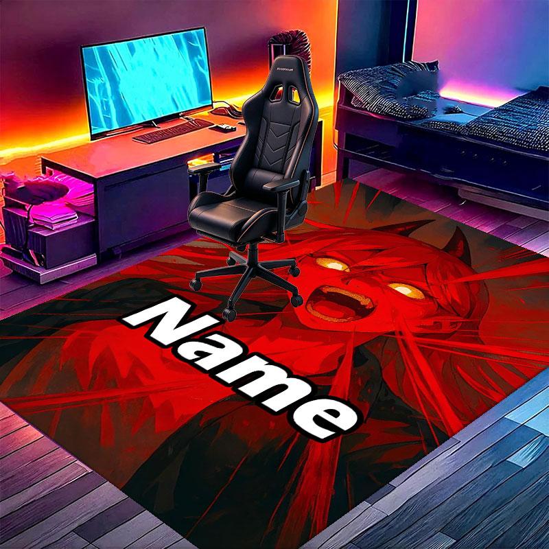 Custom Name Personalized Makima Chainsaw Man Print Carpet, Versatile Home Decor Rug, for Playroom, Apartment, Balcony, Entryway, Hallway Gift