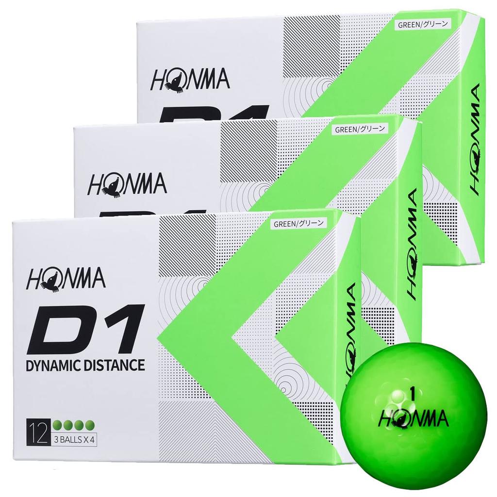 Набор из 3 дюжин мячей Honma Golf D1 Soft Ionomer Great 36 Value for Honma Honma Balls, D-1 BT2201, 2-составные мячи, Дальность, Мячи, Деньги, Гольф,