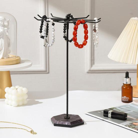 360-Degree Rotating Necklace Holder Organizer with Hooks Stable Base Tangle-Free Multipurpose Necklace