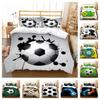 Soft Breathable Bedding Set Football Print 2/3pcs Duvet Cover Girls Boys Home Bedclothes Microfiber Quilt Covers Warm