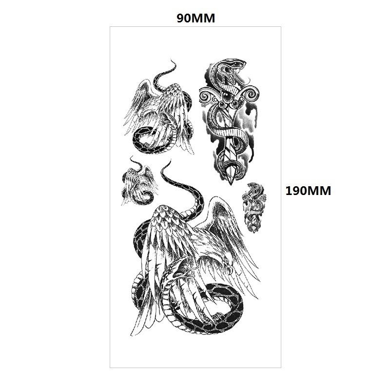 Английский Татуировка Наклейка Перо Красная Губа Тотем Рука Круг Набор Моделирование Водонепроницаемый Татуировка Наклейка