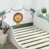 Toddler Bed with Storage, Guardrails, Lion Design, for Ages 3-8 Years, Fits 140 x 70cm Mattress, Green