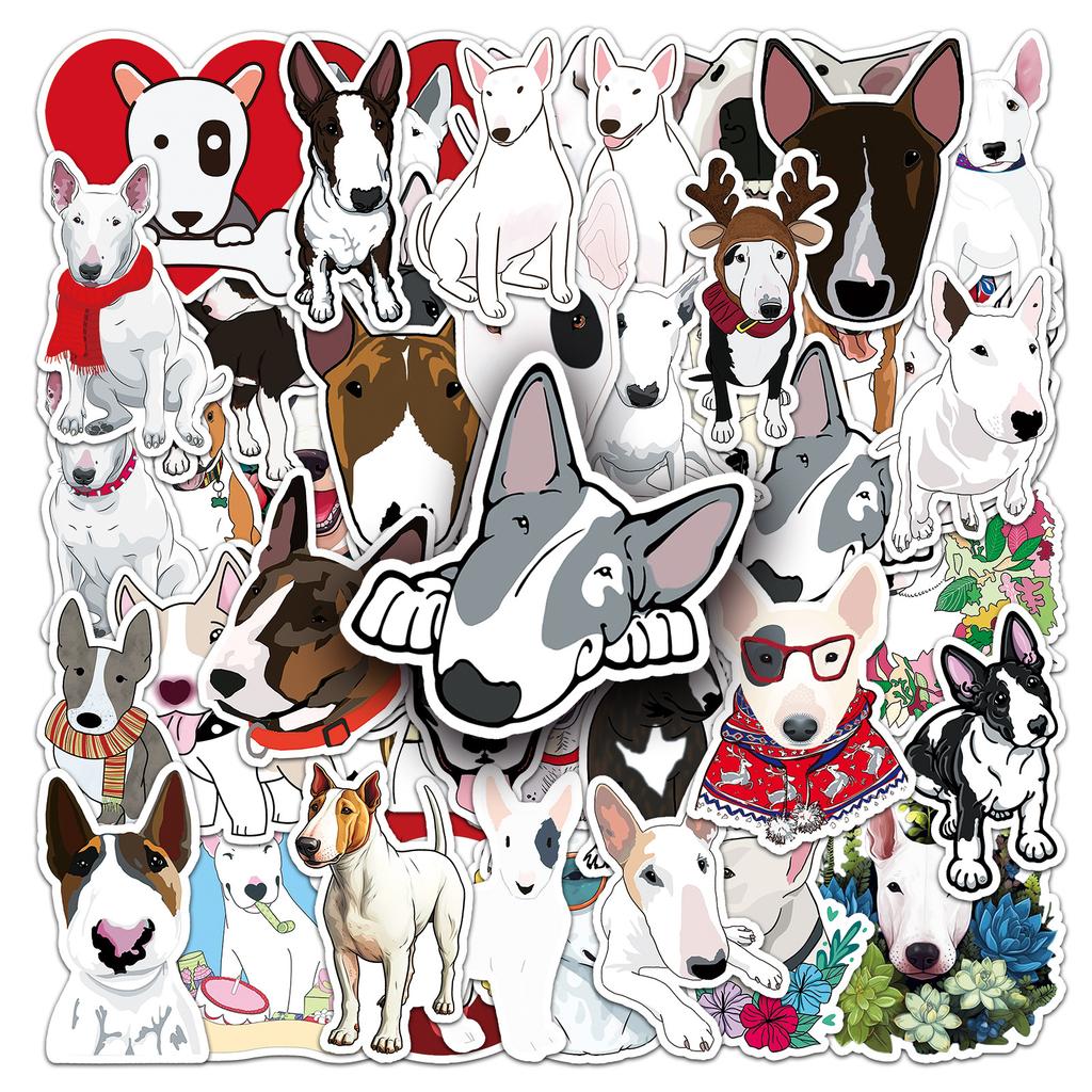 50 Cow Terrier Doodle Stickers Personalized Cartoon Cute Dog Decoration Mobile Phone Suitcase Water Cup Stickers