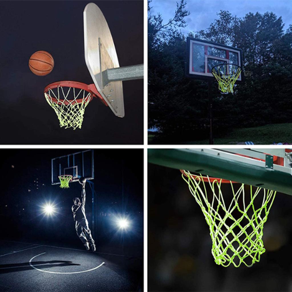 Nightlight Basketball Net Replacement Nylon Glowing Basketball Hoop Rim Net Standard Size Glowing Basketball Net
