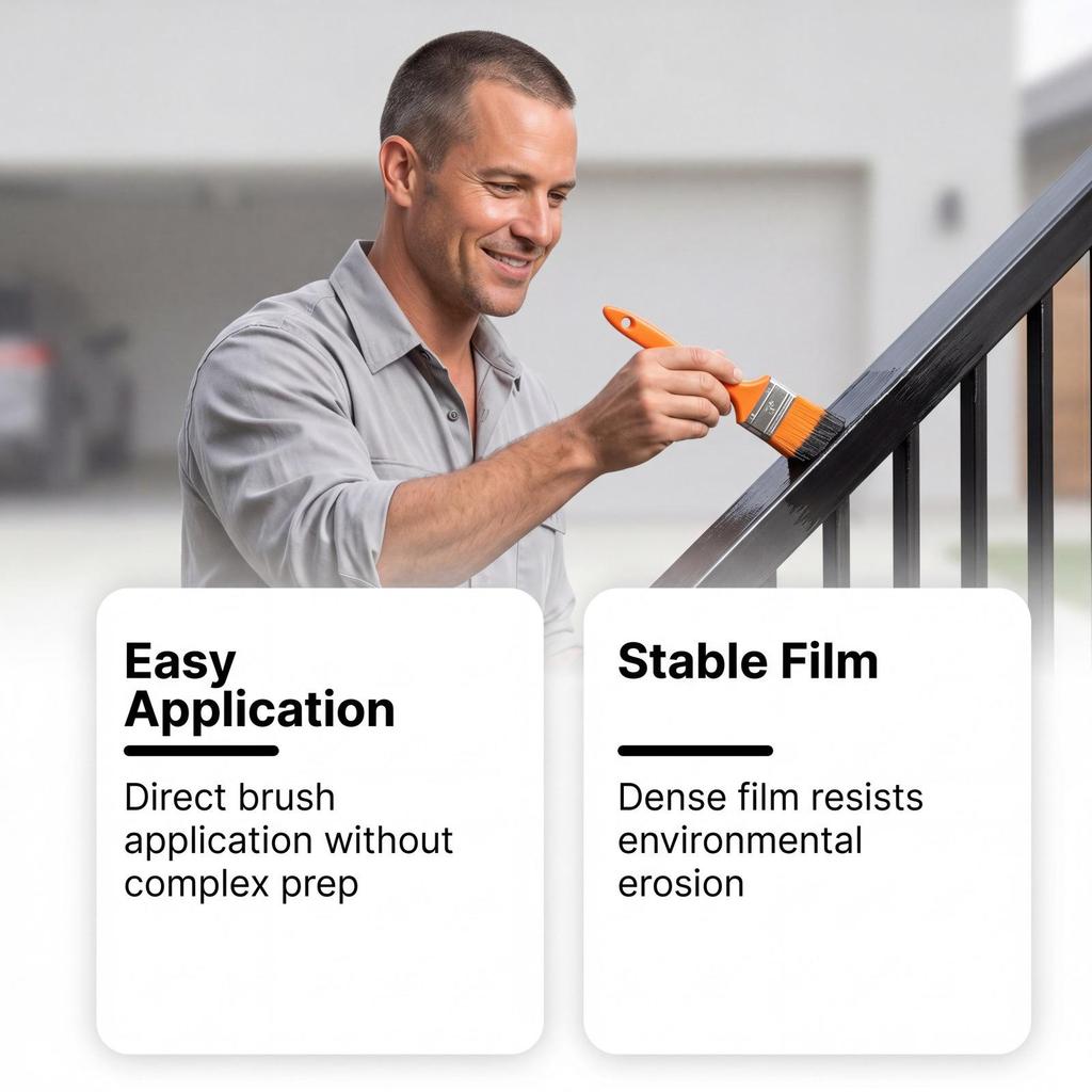 Vyreth Rust Converter Paint for Home Metal Doors & Railings - Easy Anti-Rust, Clean, Color-Changing All-in-One.