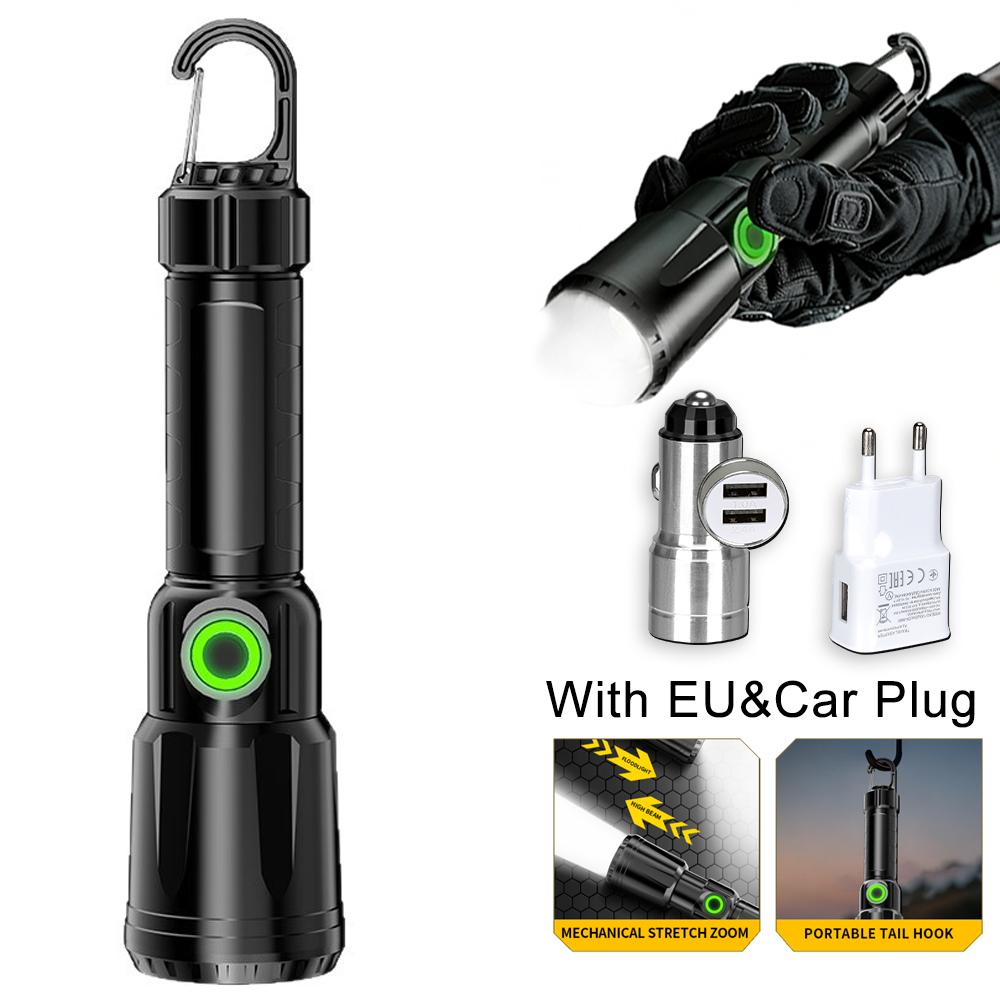 Bright Zoomable LED Flashlight, Rechargeable Handheld Torch,Portable Emergency Light for Camping Hiking Fishing Worker‘ Gifts