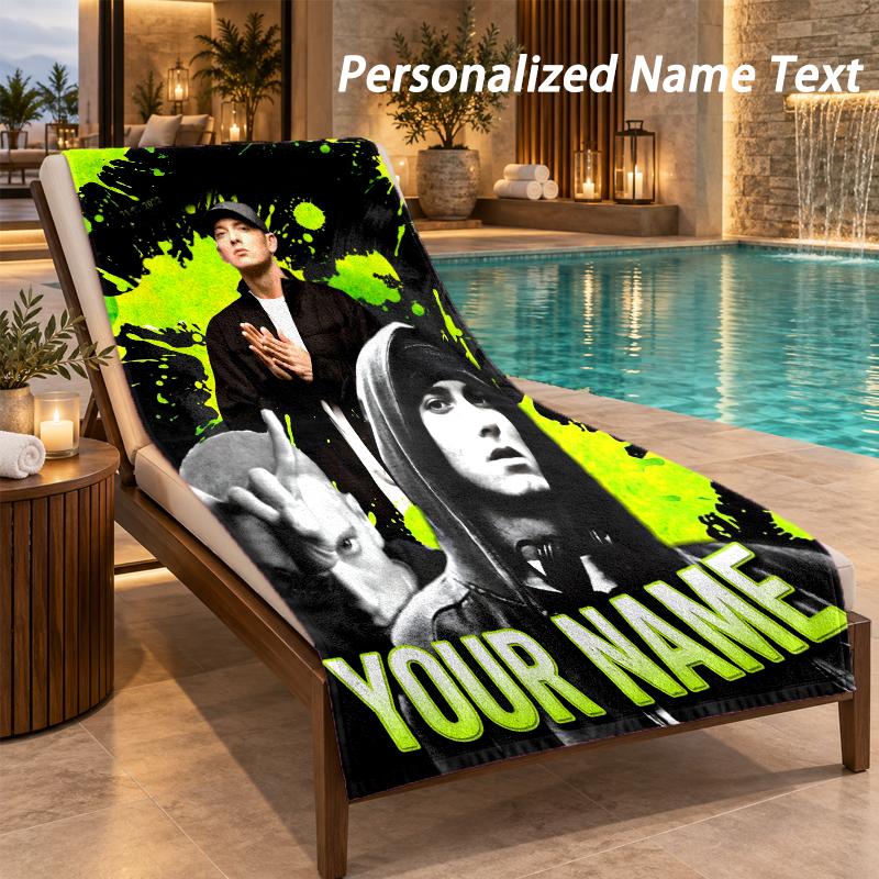 Eminem Custom Name Beach Towel Large Soft Towel for Indoor Bathroom Outdoor Beach