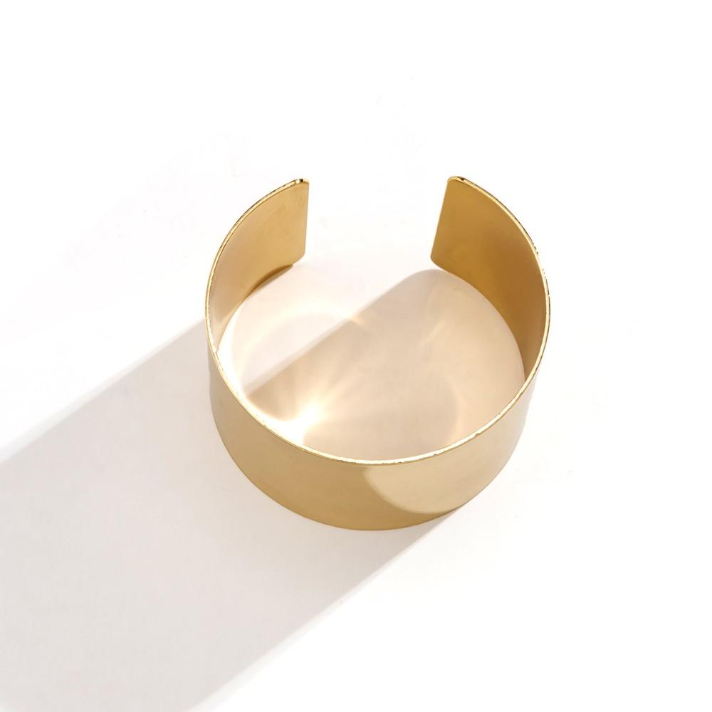Smooth Surface Wide Open Bangle Metal Exaggerated Bracelet African Cuff Bangles Women