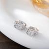 Корейская волна Двухрядный rhinestone ушной кафф с цирконием для женщин