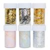 May Brown Marble Nail Film and Gold Silver Foil Nail Foil 6-piece Set M10228, 1 Set, Mixed Colors