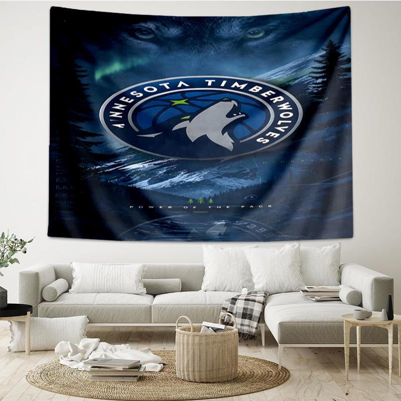 Timberwolves Logo Quick-Dry Tapestry Hanging for Bedroom,Livingroom, Playroom,Decor Art Room Wall Tapestry Holiday and Birthday Gifts