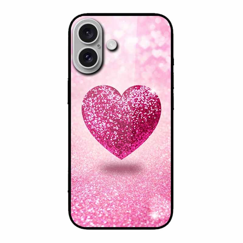 Glass Case For iphone 16 Plus 16Plus Coque Tempered Glass Hard Back Cover For iphone 16 Plus Phone Case Soft TPU Black Bumper