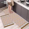 Arabic Geometric Print Kitchen Carpet Runner Non-slip Ethnic Style Decor Home 2 Pieces Floor Mat For Bathroom Washable Absorbent Moroccan Pattern